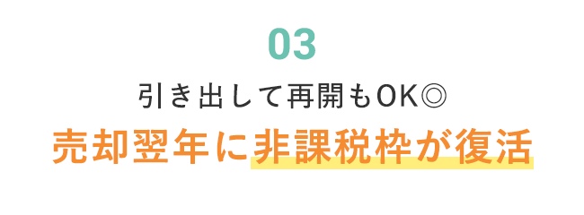 売却翌年に非課税枠が復活