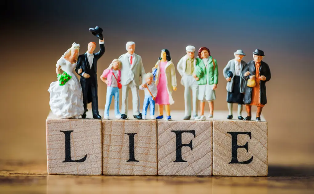 様々な人々のフィギュアとライフプラン