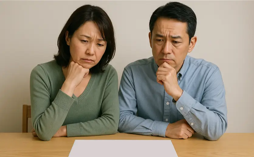 介護保険の加入に悩むシニア夫婦